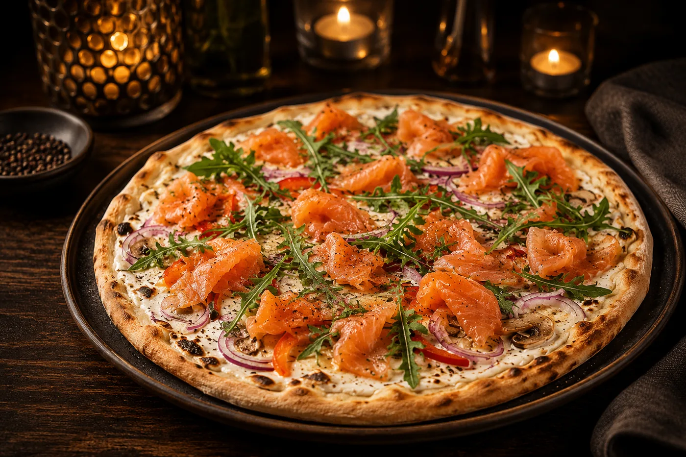 Flammkuchen mit Räucherlachs